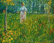Vincent Van Gogh Femme dans un jardin oil painting on canvas